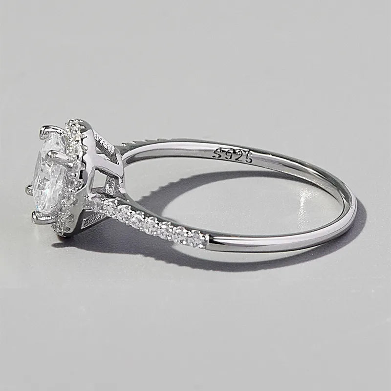 Δαχτυλίδι ασήμι S925 με τετράγωνη zircon πέτρα-R235