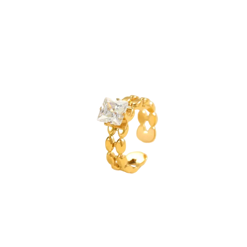 Δαχτυλίδι επιχρυσωμένο ατσάλι με zircon-R239