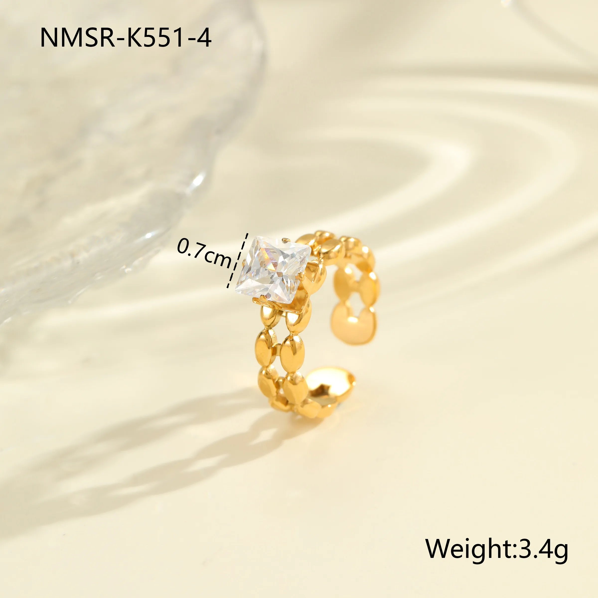 Δαχτυλίδι επιχρυσωμένο ατσάλι με zircon-R239