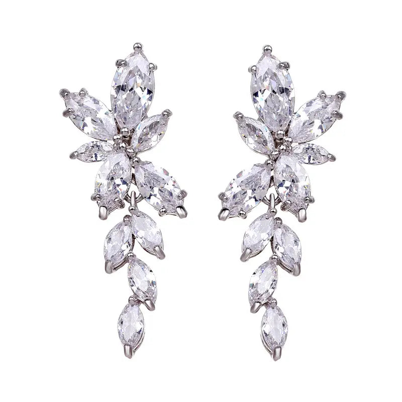 Σκουλαρίκια ορειχάλκινα με zircon - w175