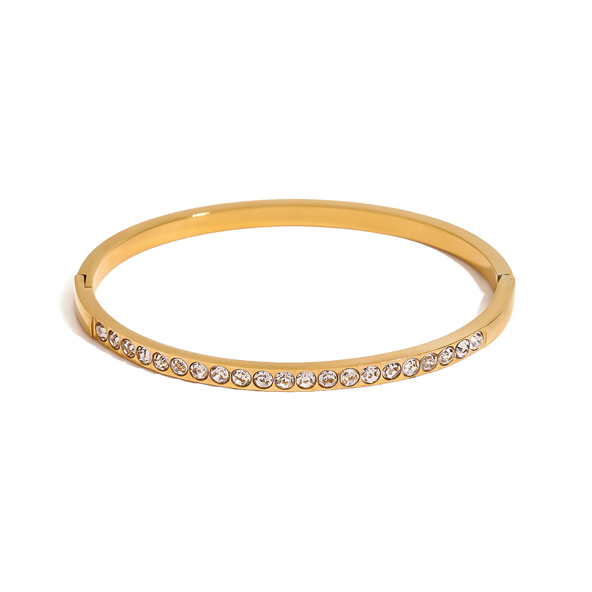 Βραχιόλι επιχρυσωμένο ατσάλι απλό με zircon-BR298