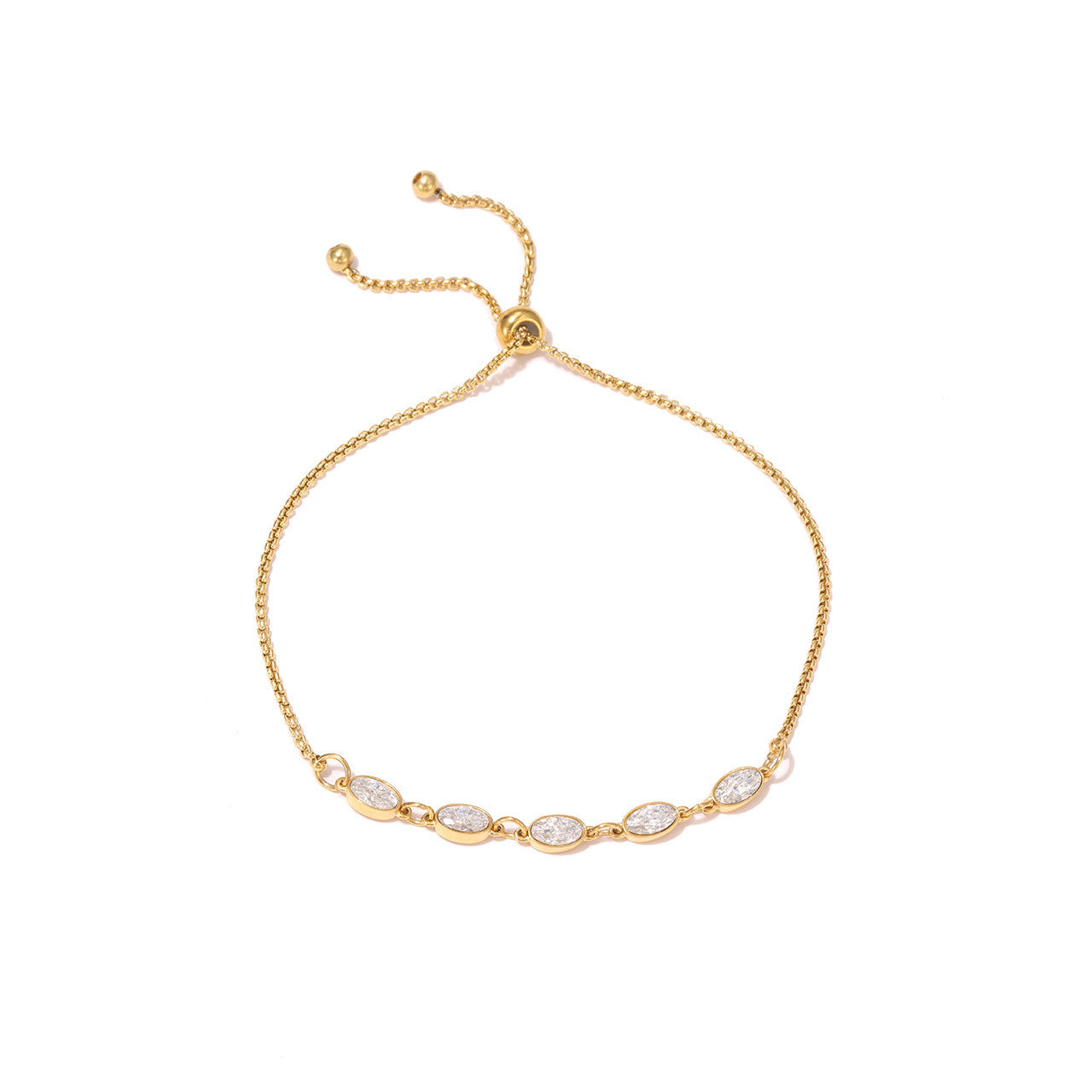 Βραχιόλι επιχρυσωμένο ατσάλι με zircon-BR241