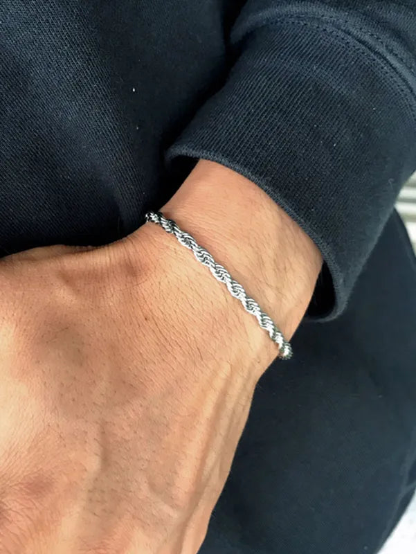 Βραχιόλι ατσάλινο σε σχήμα rope - BR207