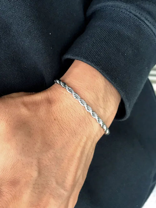 Βραχιόλι ατσάλινο σε σχήμα rope - BR207