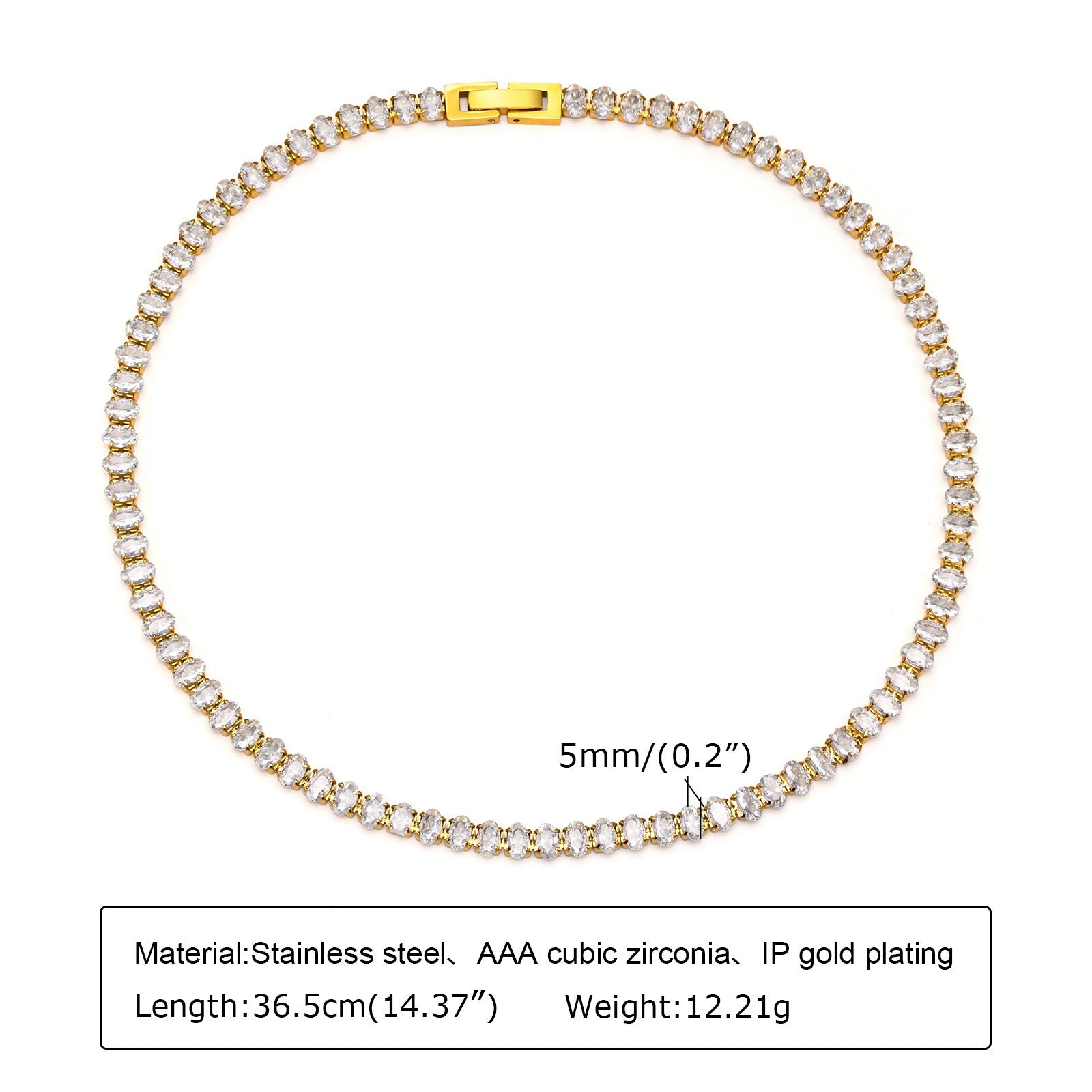 Ατσάλινο τσόκερ με zircon - ne002