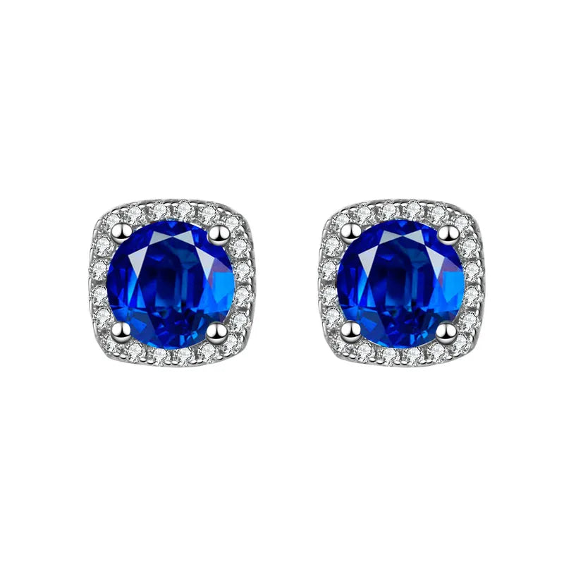 Σκουλαρίκια ορειχάλκινα με zircon -w645