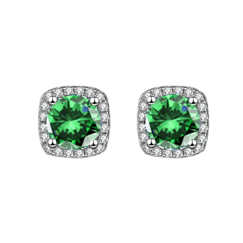 Σκουλαρίκια ορειχάλκινα με zircon -w646