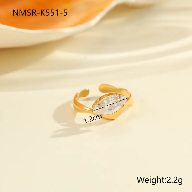 Δαχτυλίδι επιχρυσωμένο ατσάλι με zircon-R204
