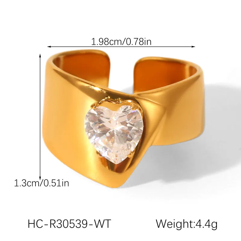 Δαχτυλίδι επιχρυσωμένο ατσάλι με zircon-R269