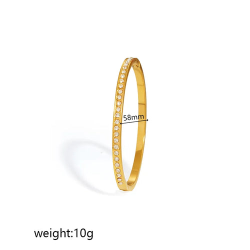 Βραχιόλι επιχρυσωμένο ατσάλι απλό με zircon-BR298