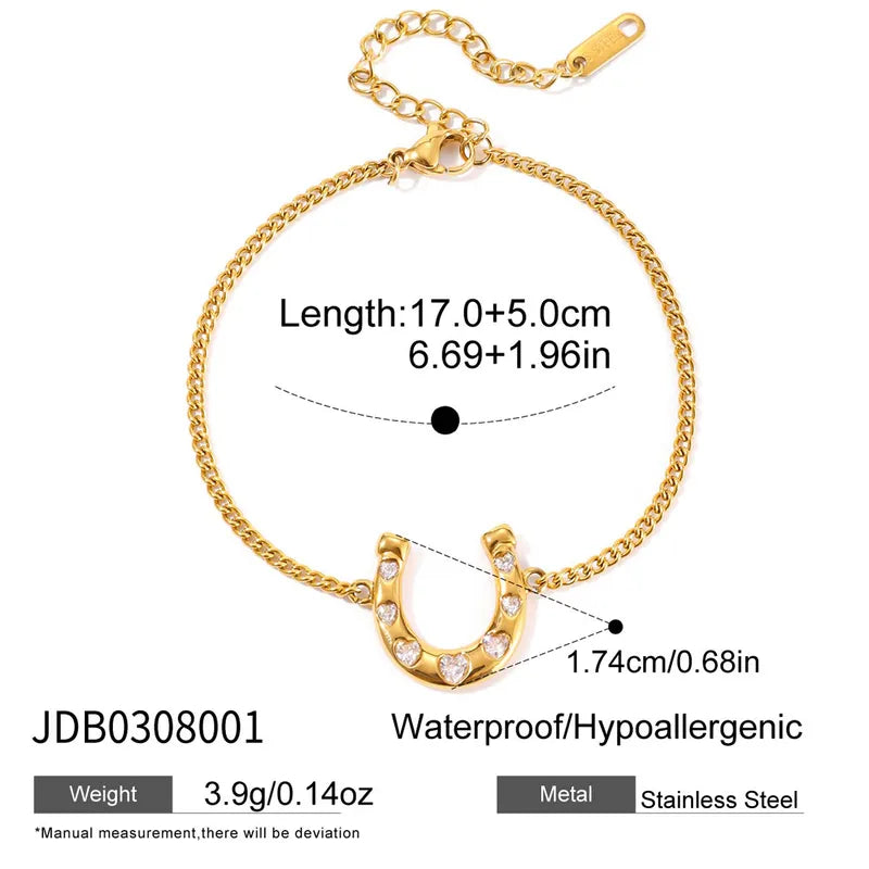 Βραχιόλι επιχρυσωμένο ατσάλι πέταλο με zircon-BR232