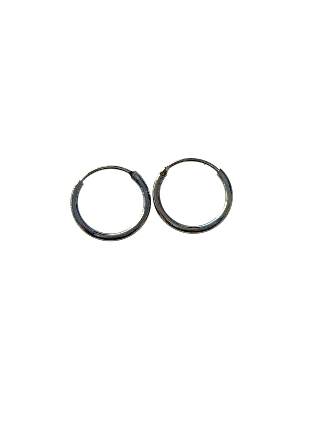 Σκουλαρίκια κρικάκια μαύρο γκρι 1.2cm - w623