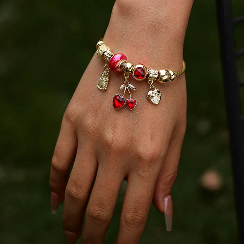 Βραχιόλι bangle με κεράσια