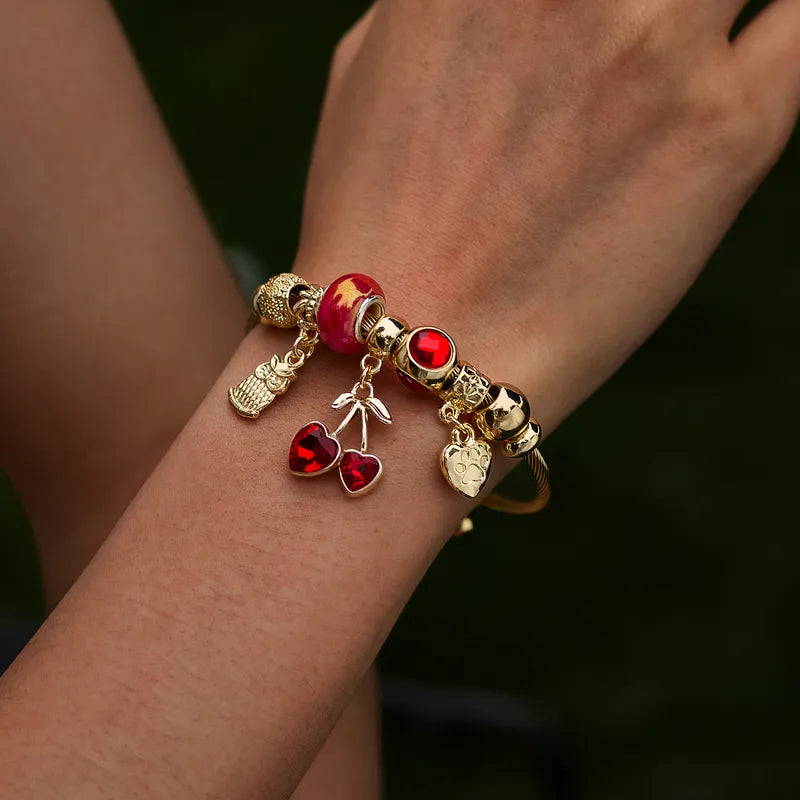 Βραχιόλι bangle με κεράσια