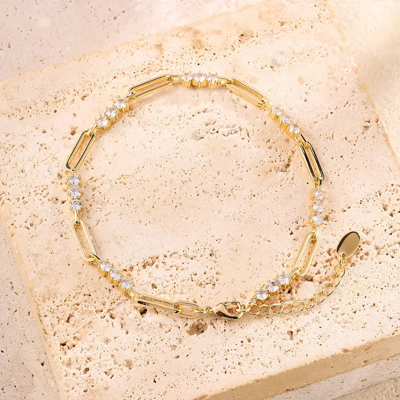 Βραχιόλι ατσάλι με μικρά zircon-BR002