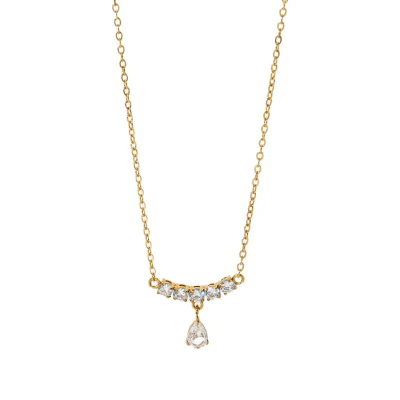 Κολιέ επιχρυσωμένο με λεπτά zircon-NE550