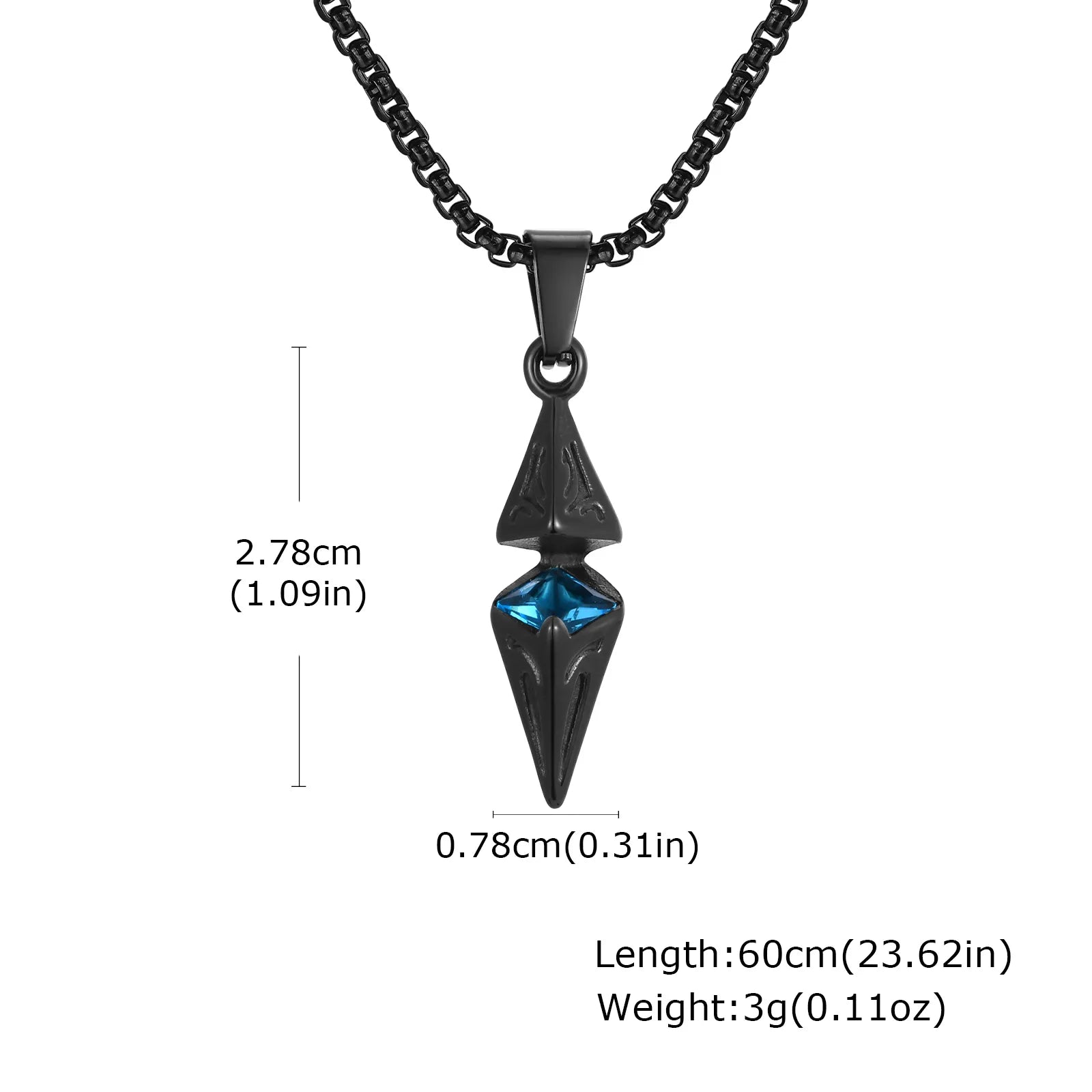 Κολιέ μαύρο ατσάλι με zircon-NE541